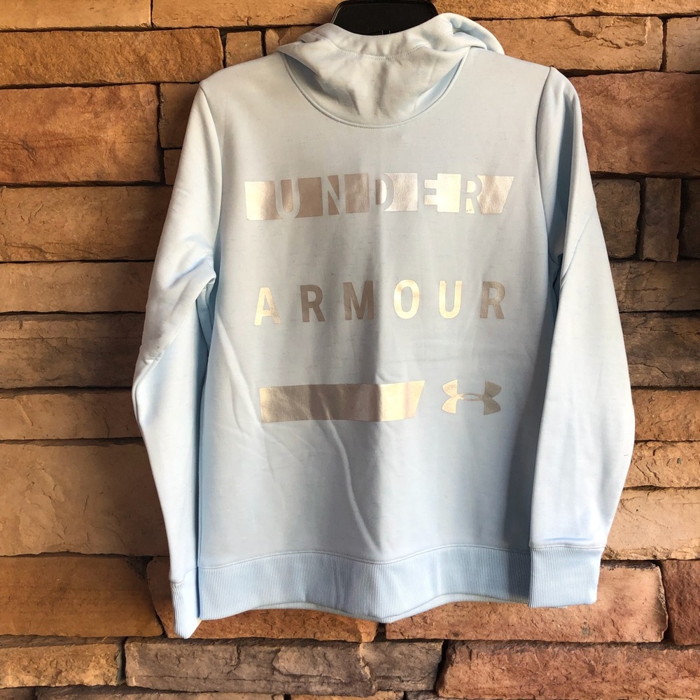 Under Armour blue hooded logo sweatshirt Small NWT